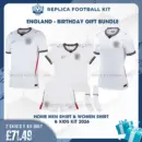 England World Cup 2026 Full Kit Gift Set - Home Men, Women Shirts and Kid Football Kit