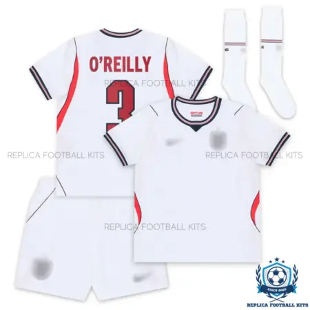 England World Cup 2026 O'REILLY 3 Home Kid Replica Football Kit - overview