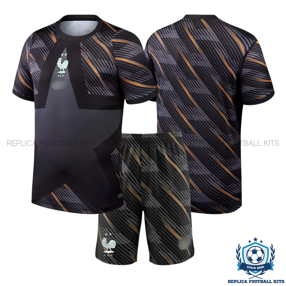 France World Cup 2026 Black Goalkeeper Kid Replica Football Kit - overview