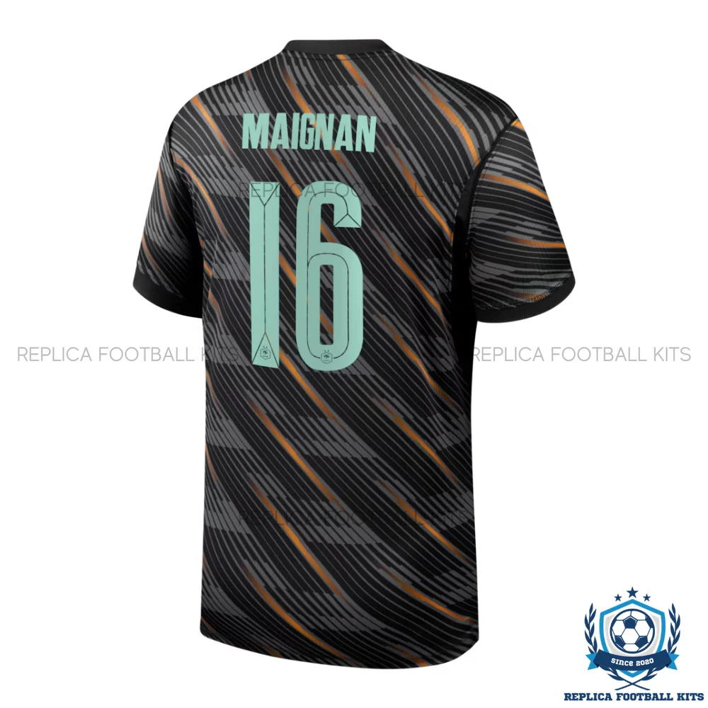 France World Cup 2026 MAIGNAN 16 Black Goalkeeper Men Replica Football Shirt - back view