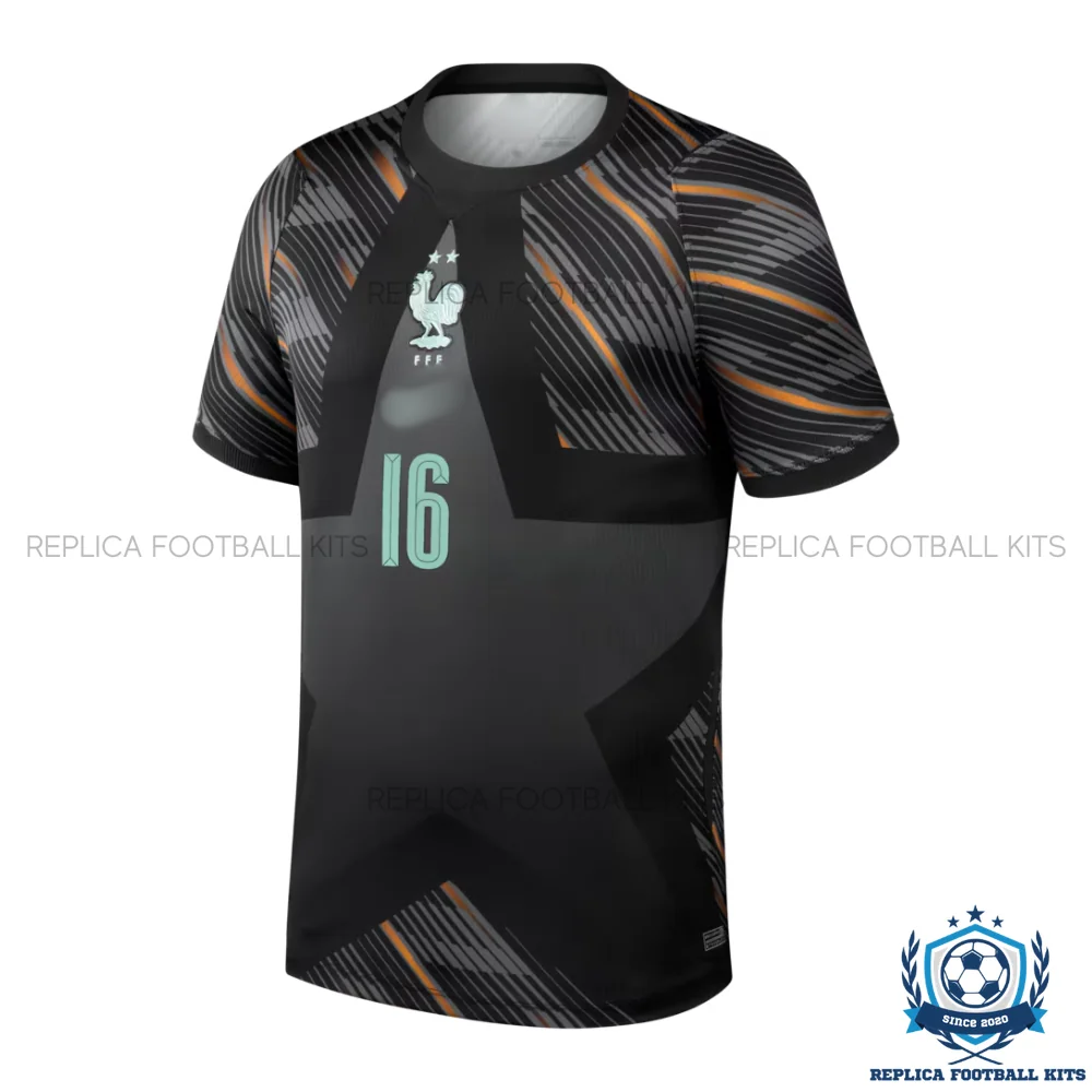 France World Cup 2026 MAIGNAN 16 Black Goalkeeper Men Replica Football Shirt - front view