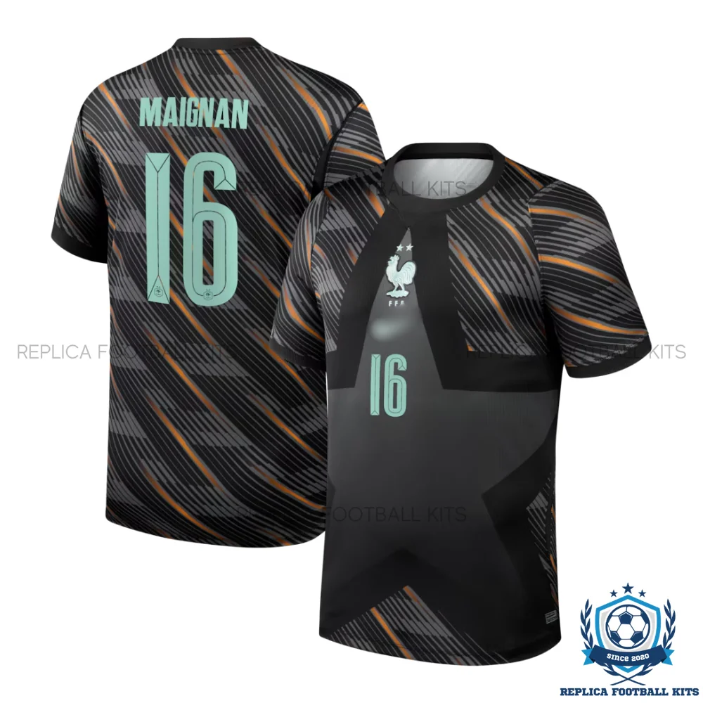 France World Cup 2026 MAIGNAN 16 Black Goalkeeper Men Replica Football Shirt - overview