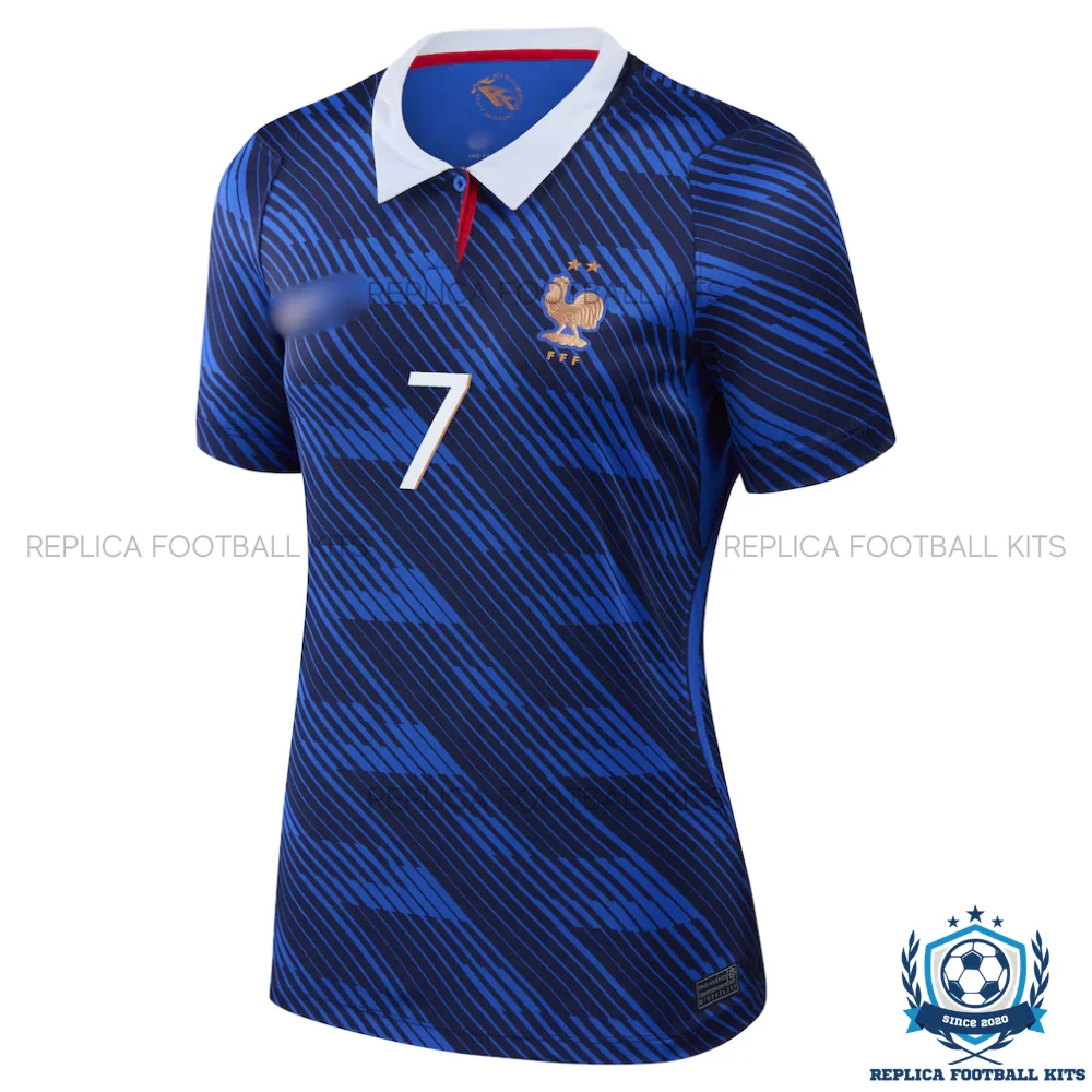 France World Cup 2026 DEMBELE 7 Home Women Replica Football Shirt - front view