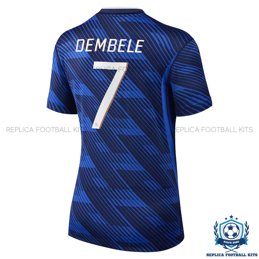 France World Cup 2026 DEMBELE 7 Home Women Replica Football Shirt - back view