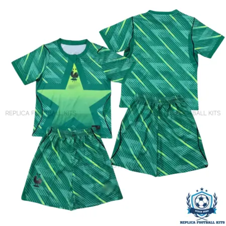France World Cup 2026 Green Goalkeeper Kid Replica Football Kit - overview