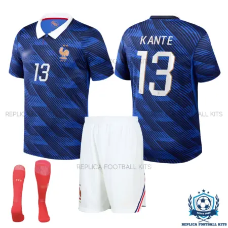 France World Cup 2026 KANTE 13 Home Kid Replica Football Kit - overview