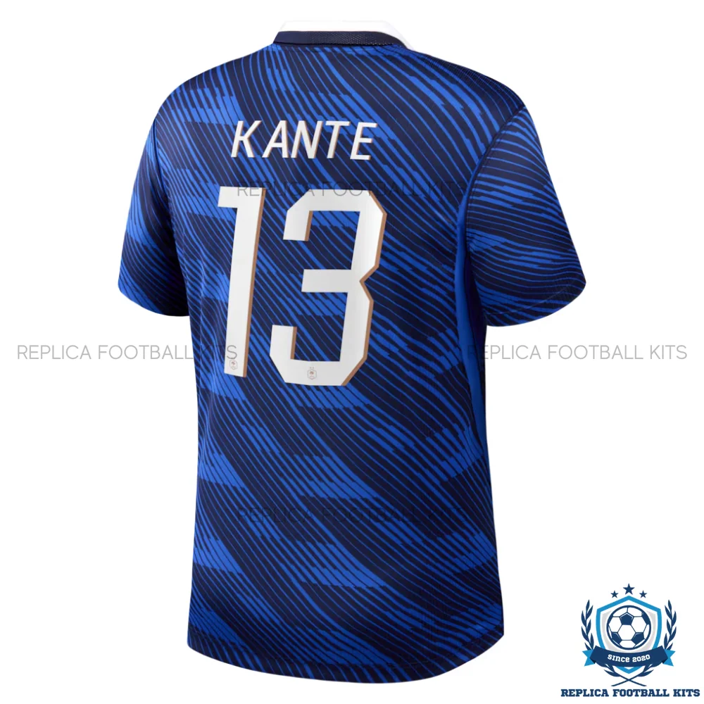 France World Cup 2026 KANTE 13 Home Men Replica Football Shirt - back view