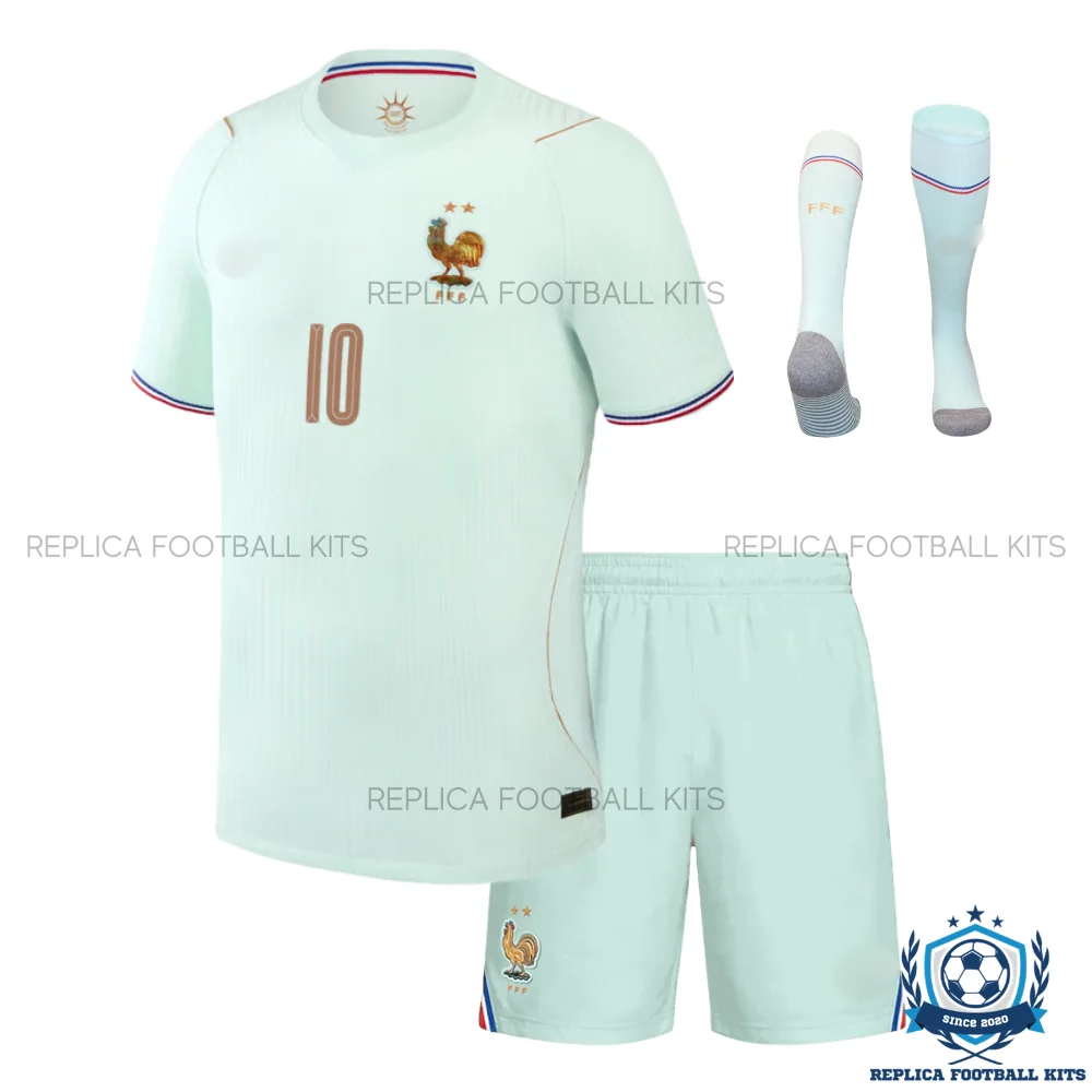France World Cup 2026 MBAPPE 10 Away Kid Replica Football Kit - front view