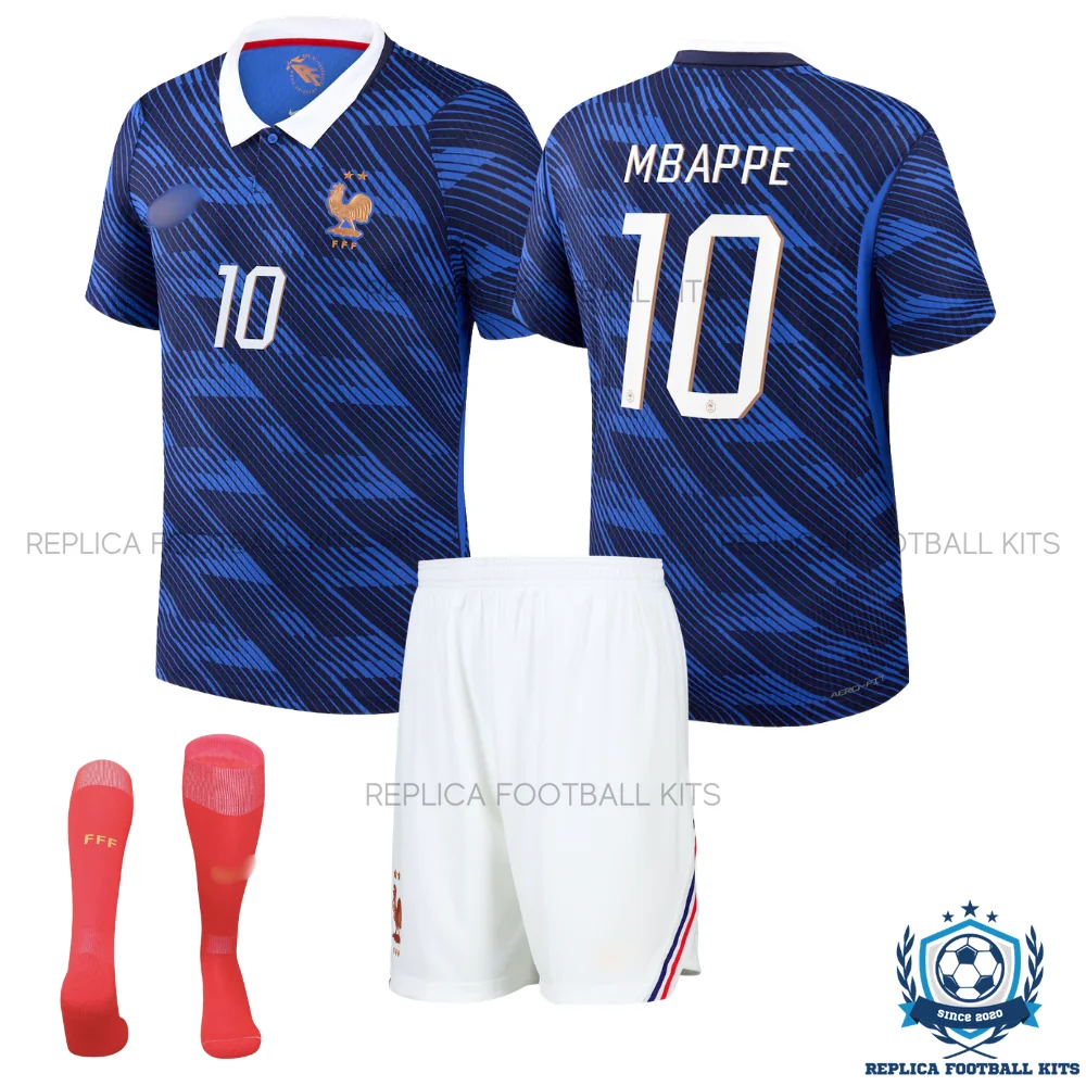 France World Cup 2026 MBAPPE 10 Home Kid Replica Football Kit - overview