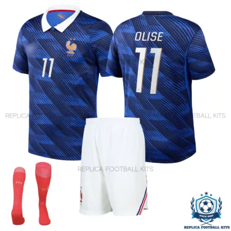 France World Cup 2026 OLISE 11 Home Kid Replica Football Kit - overview