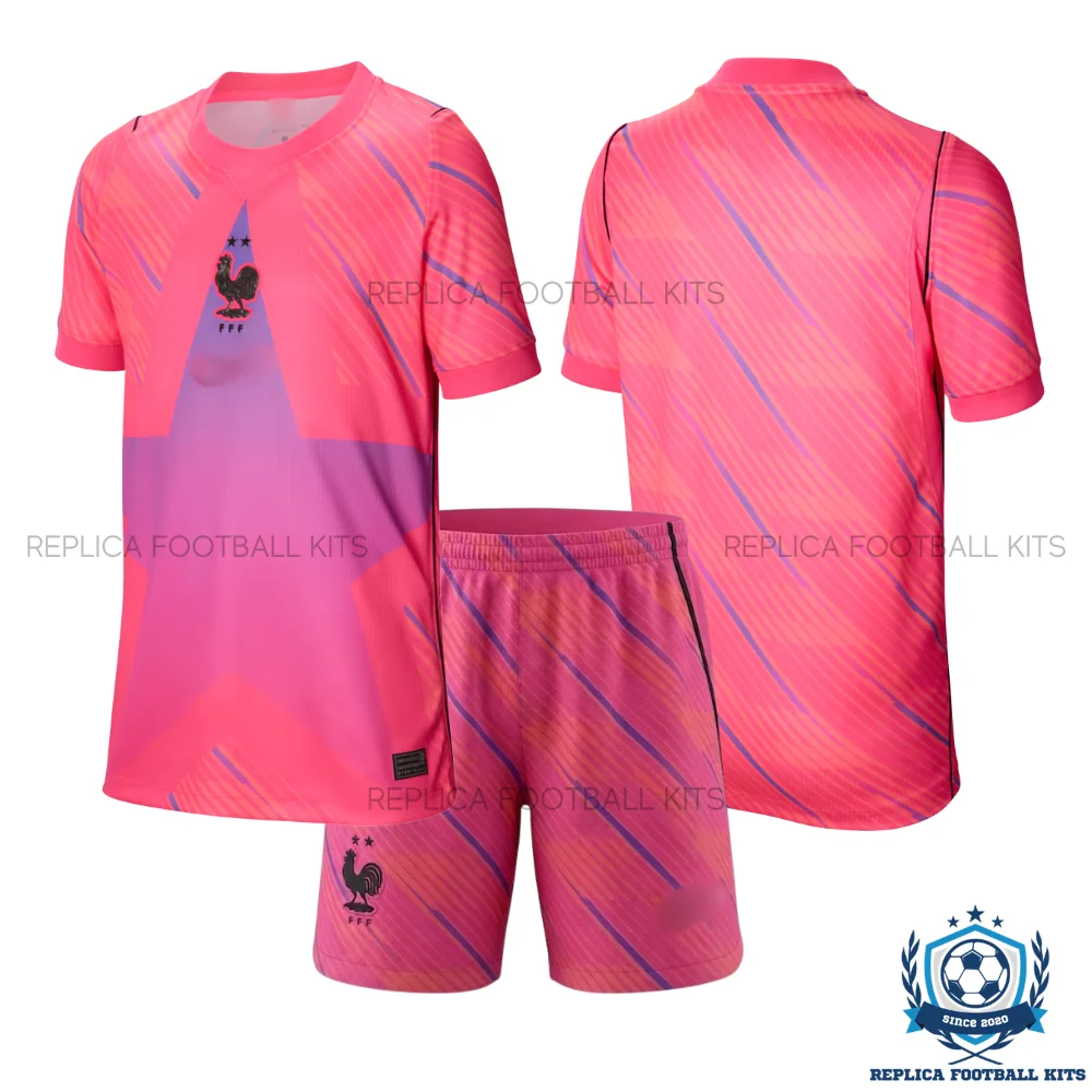 France World Cup 2026 Pink Goalkeeper Kid Replica Football Kit - overview