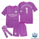 Manchester City DONNARUMMA 1 Purple Goalkeeper Kid Replica Football Kit 2026/27 - overview