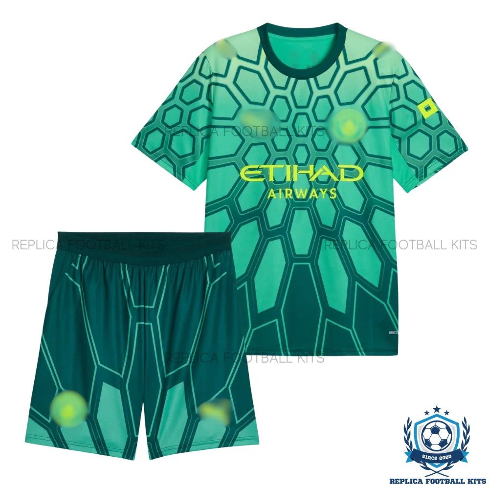 Manchester City Green Goalkeeper Kid Replica Football Kit 2026/27 - front view