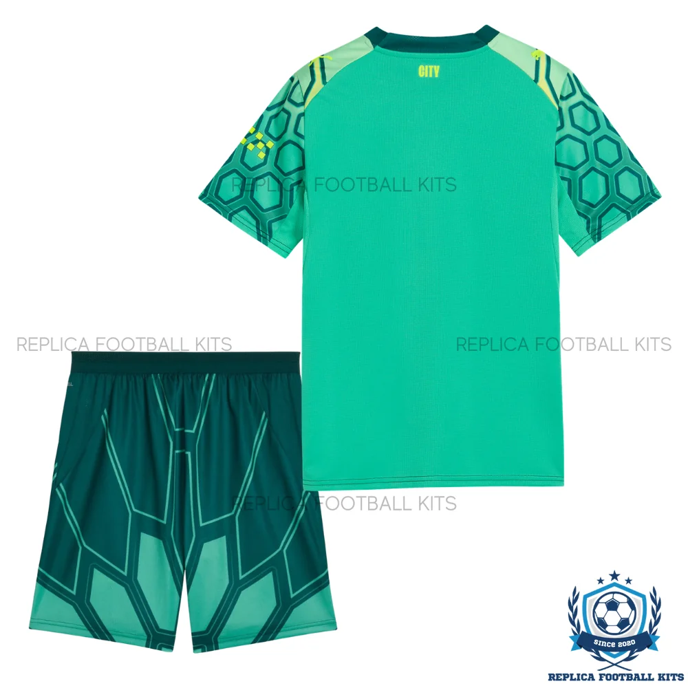 Manchester City Green Goalkeeper Kid Replica Football Kit 2026/27 - back view
