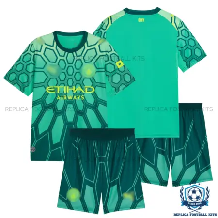 Manchester City Green Goalkeeper Kid Replica Football Kit 2026/27 - overview