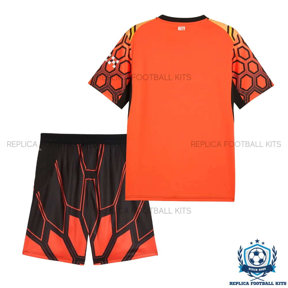 Manchester City Orange Goalkeeper Kid Replica Football Kit 2026/27 - back view