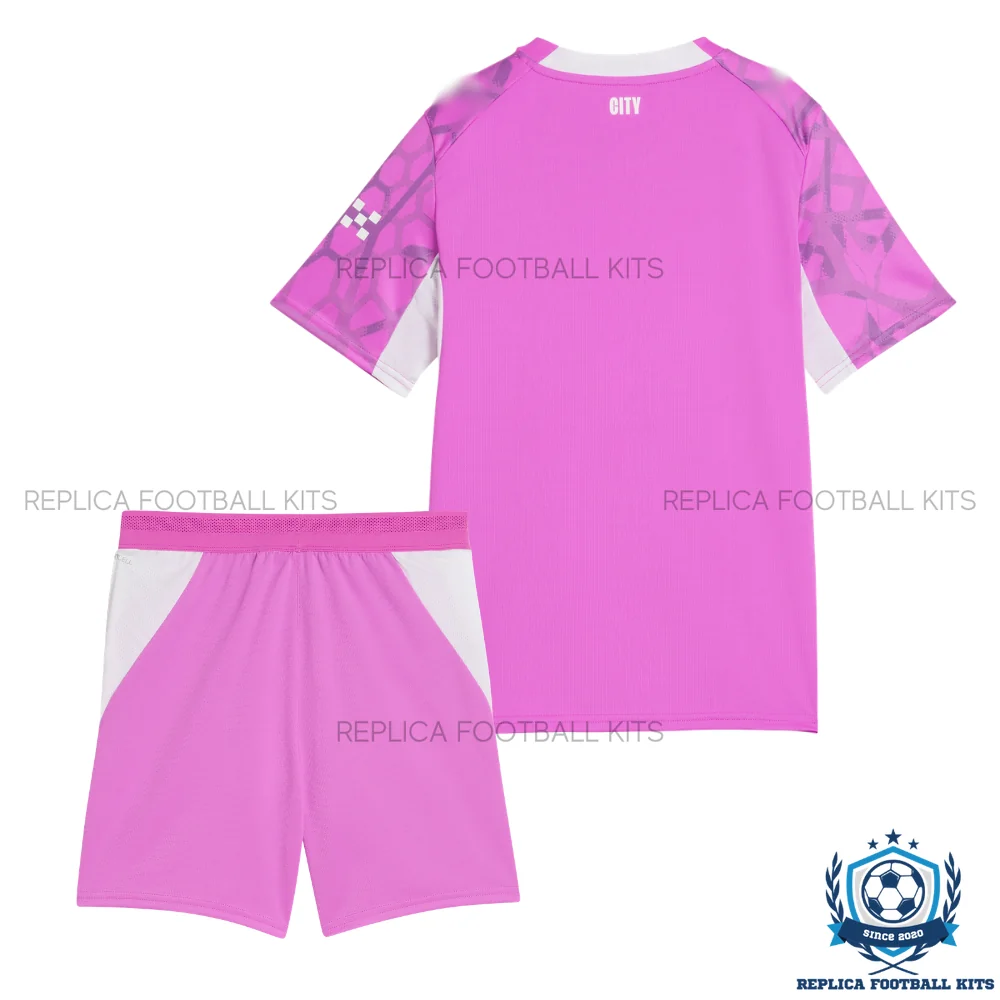 Manchester City Pink Goalkeeper Kid Replica Football Kit 2026/27 - back view