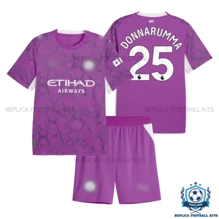 Manchester City DONNARUMMA 25 Pink Goalkeeper Kid Replica Football Kit 2026/27 - overview