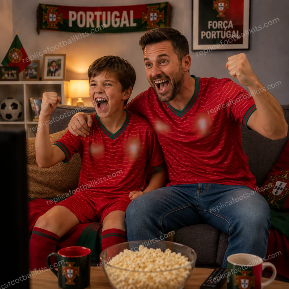 Portugal World Cup 2026 Full Kit Gift Set – Home Dad Shirt & Son Kit - GEN