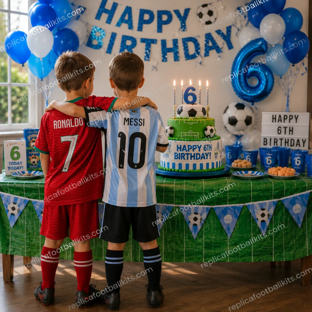 Portugal and Argentina World Cup 2026 RONALDO 7 MESSI 10 Full Kit Gift Set – Home Kids Football Kits (With Socks) - GEN PIC