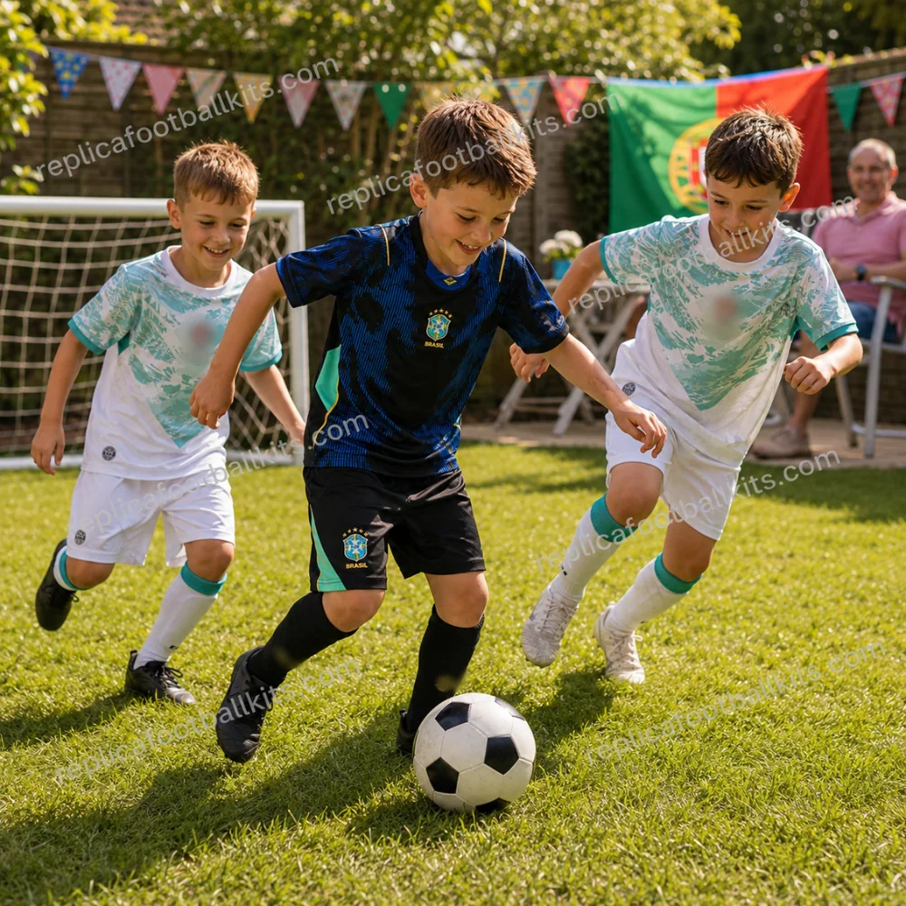 Portugal and Brazil World Cup 2026 Full Kit Gift Set – Away Kids Football Kits (With Socks) - GEN PIC