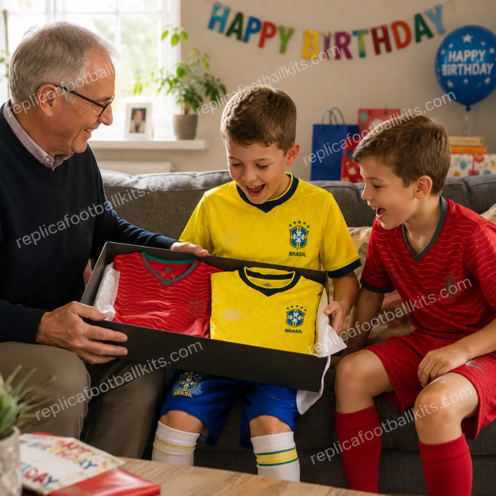 Portugal and Brazil World Cup 2026 Full Kit Gift Set – Home Kids Football Kits (With Socks) - GEN PIC