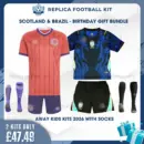 Scotland and Brazil World Cup 2026 Full Kit Gift Set - Away Kids Football Kits (With Socks)