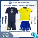 Scotland and Brazil World Cup 2026 Full Kit Gift Set - Home Kids Football Kits (With Socks)