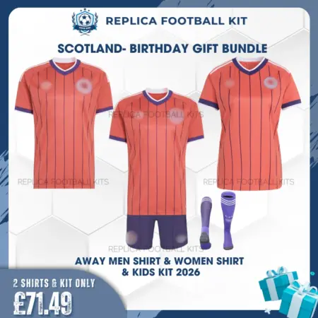 Scotland World Cup 2026 Full Kit Gift Set - Away Men, Women Shirts and Kid Football Kit