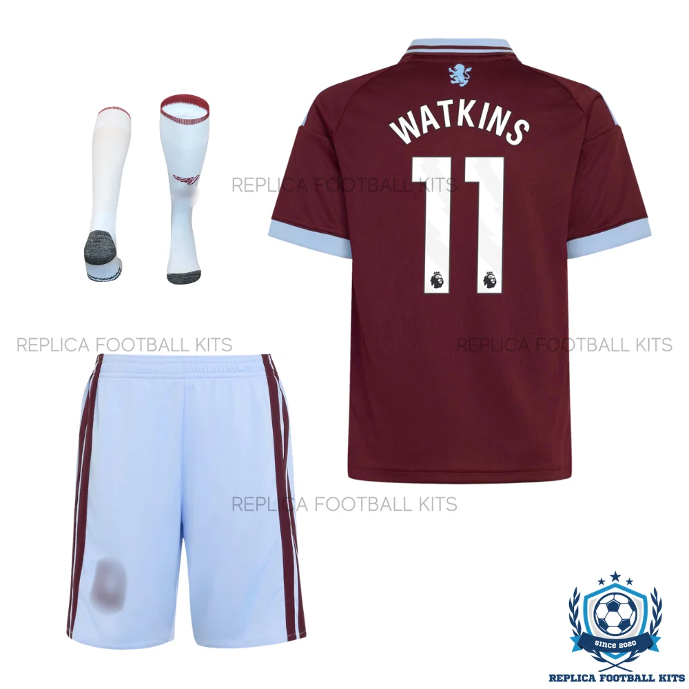 Aston Villa WATKINS 11 Home Kid Replica Football Kit 2026/27 - back view