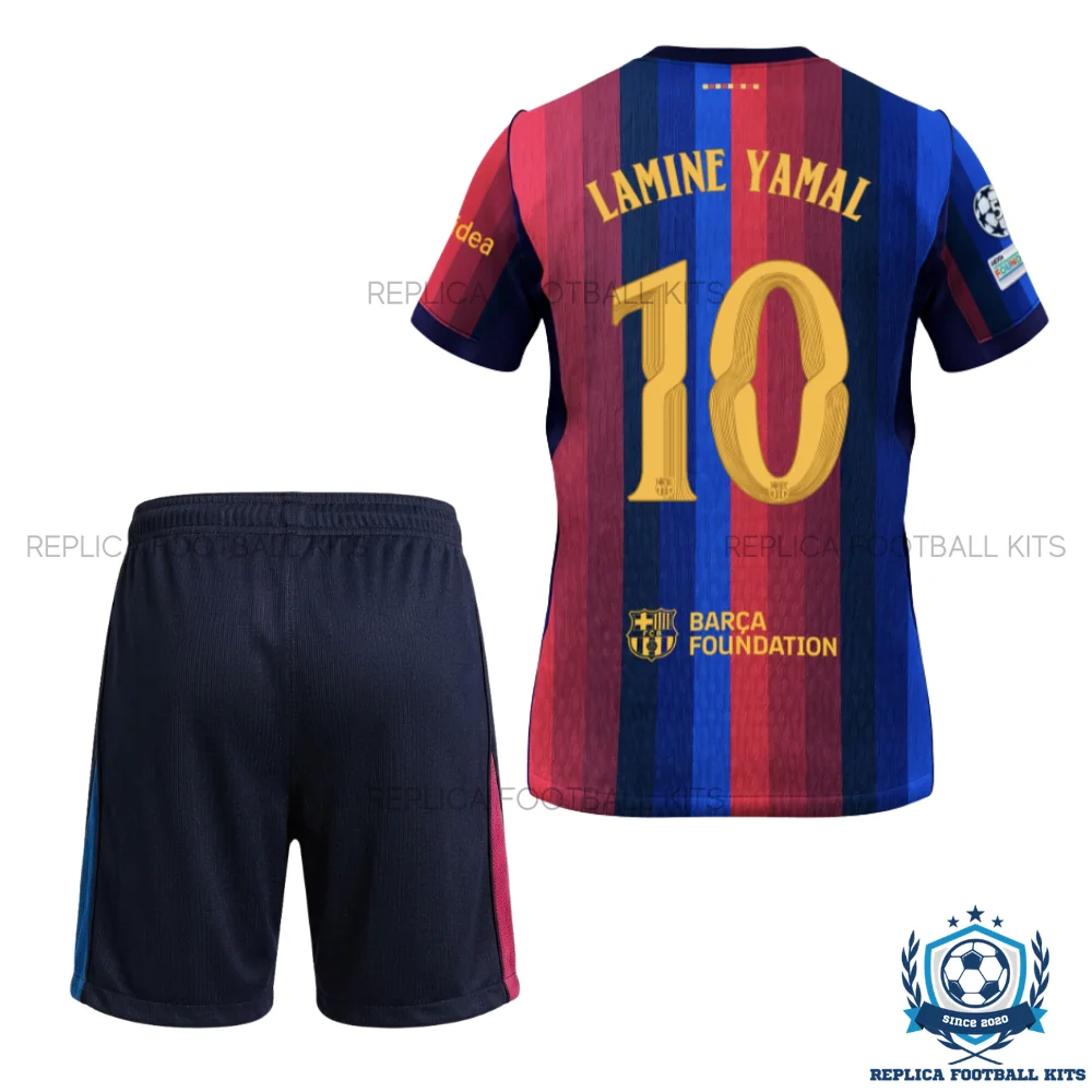 Barcelona LAMINE YAMAL 10 Home Kid Replica Football Kit 2026/27 - back view