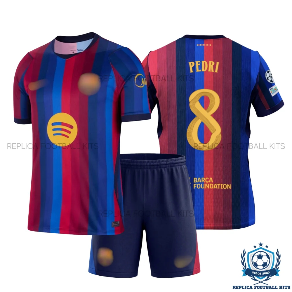 Barcelona PEDRI 8 Home Kid Replica Football Kit 2026/27 - overview