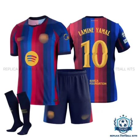 Barcelona LAMINE YAMAL 10 Home Kid Replica Football Kit 2026/27 - overview