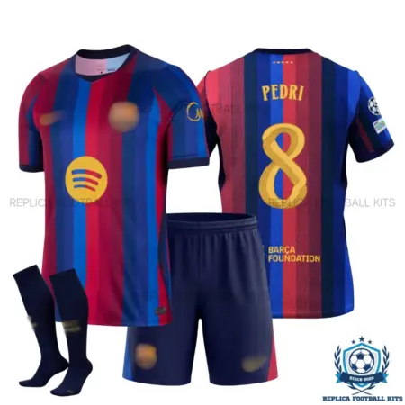 Barcelona PEDRI 8 Home Kid Replica Football Kit 2026/27 - overview