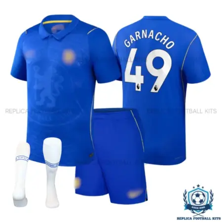 Chelsea GARNACHO 49 Home Kid Replica Football Kit 2026/27 - overview