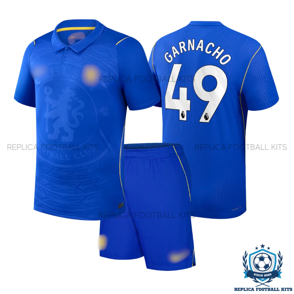 Chelsea GARNACHO 49 Home Kid Replica Football Kit 2026/27 - overview