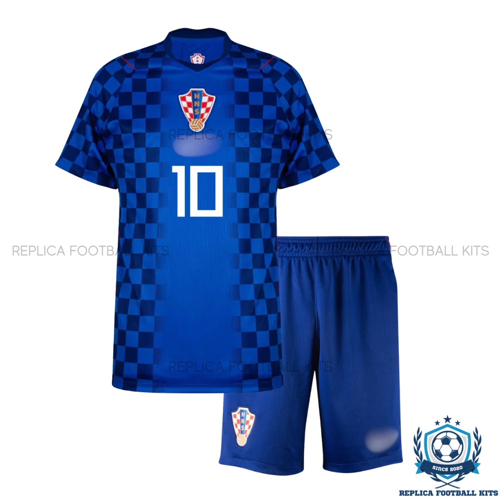 Croatia World Cup 2026 MODRIĆ 10 Away Kid Replica Football Kit - front view