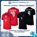 England and Norway World Cup 2026 BELLINGHAM 10 and BRAUT HAALAND 9 Full Shirt Gift Set - Away Men Football Shirts - oveverview
