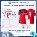England and Norway World Cup 2026 BELLINGHAM 10 and BRAUT HAALAND 9 Full Kit Gift Set Home