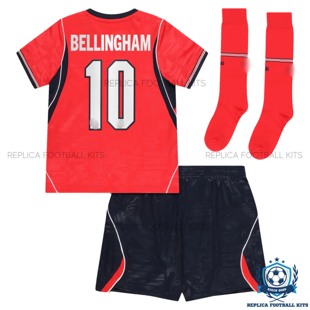 England World Cup 2026 BELLINGHAM 10 Away Kid Replica Football Kit - back view