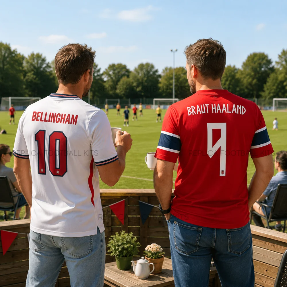 England and Norway World Cup 2026 BELLINGHAM 10 and BRAUT HAALAND 9 Full Shirt Gift Set - Home Men Football Shirts - gen