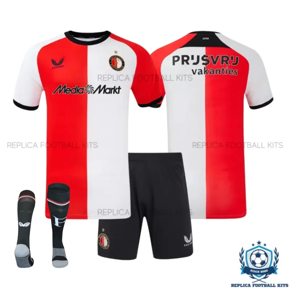 Feyenoord Home Kid Replica Football Kit 2026/27 - overview with socks