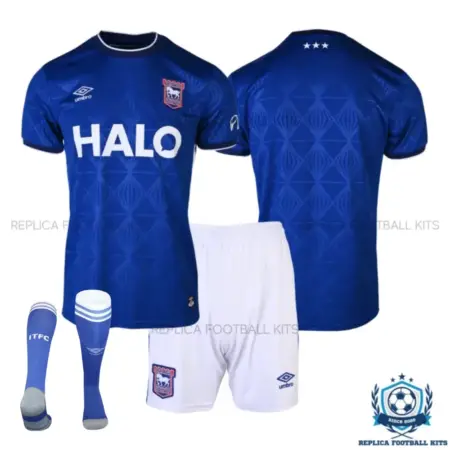 Ipswich Town Home Kid Replica Football Kit 2026/27 - overview with socks