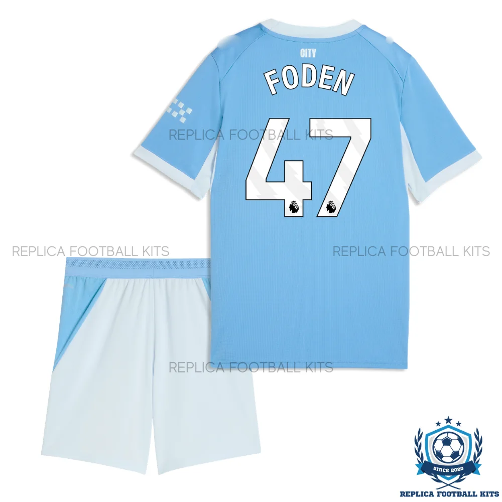 Manchester City FODEN 47 Home Kid Replica Football Kit 2026/27 - back view