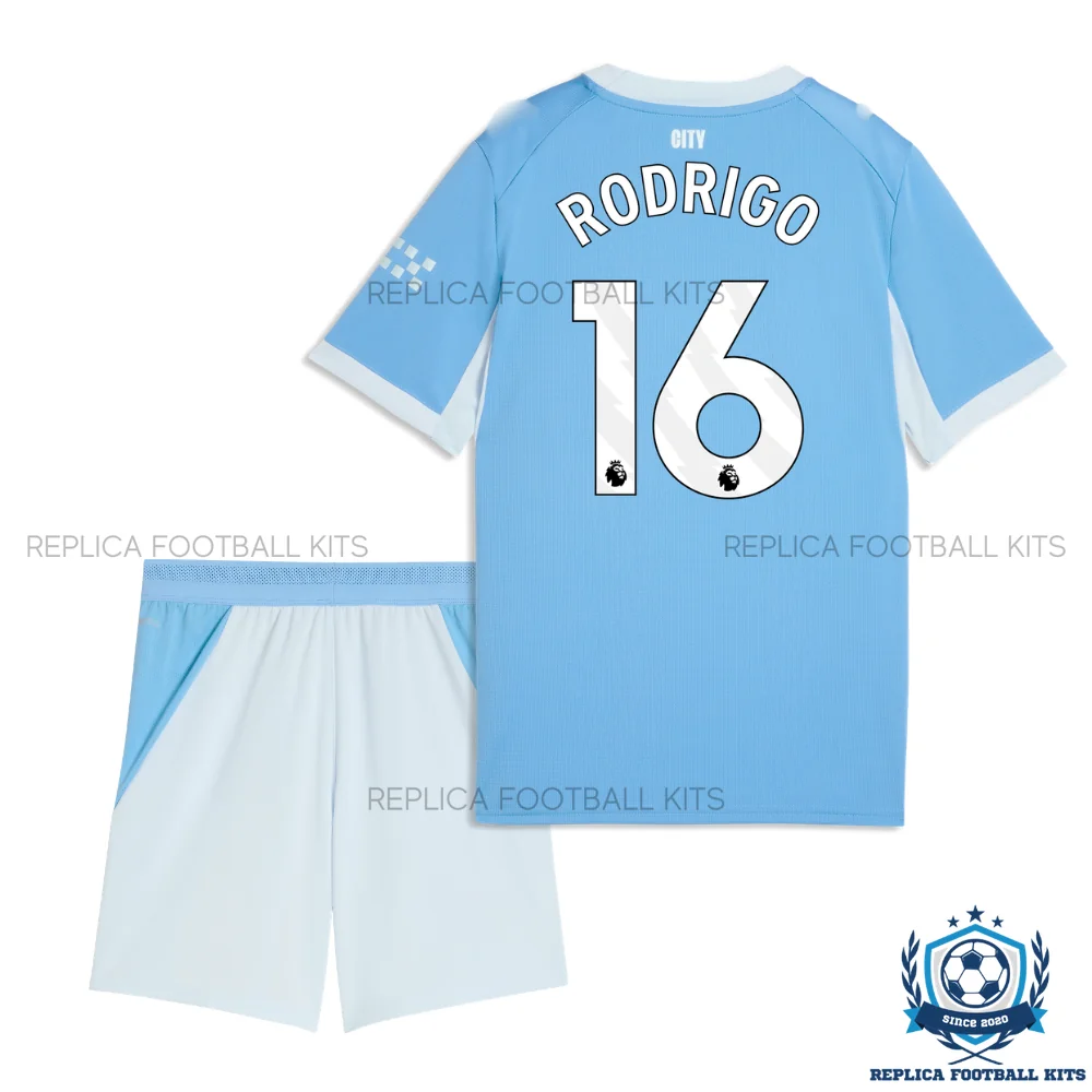 Manchester City RODRIGO 16 Home Kid Replica Football Kit 2026/27 - back view