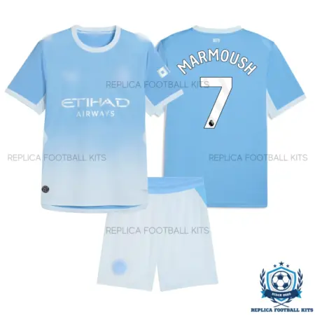 Manchester City MARMOUSH 7 Home Kid Replica Football Kit 26/27 - overview