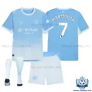 Manchester City MARMOUSH 7 Home Kid Replica Football Kit 26/27 - overview with socks