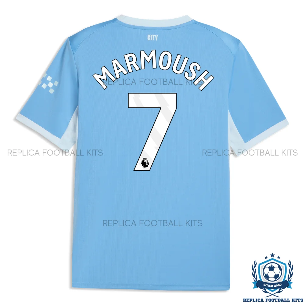 Manchester City MARMOUSH 7 Home Men Replica Football Shirt 2026/27 - back view