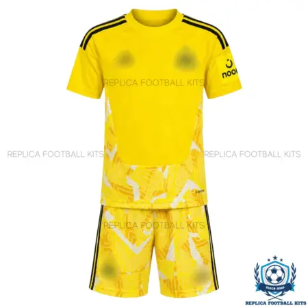 Newcastle Yellow Goalkeeper Kid Replica Football Kit 2026/27 - overview