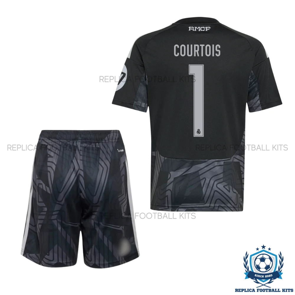 Real Madrid COURTOIS 1 Goalkeeper Kid Replica Football Kit 2026/27 - back view